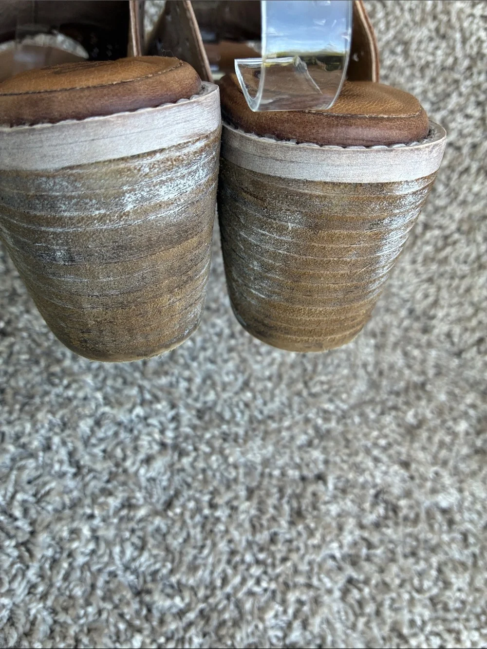 Roan by Bed|Stu Christine P Distressed Tan Laser-Cut Slingback Heels size 8.5